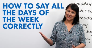 How to say the days of the week correctly in English