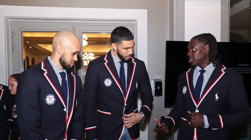 Celtics’ Jayson Tatum Trolled By Derrick White at 2024 Olympics for Viral Tie Video