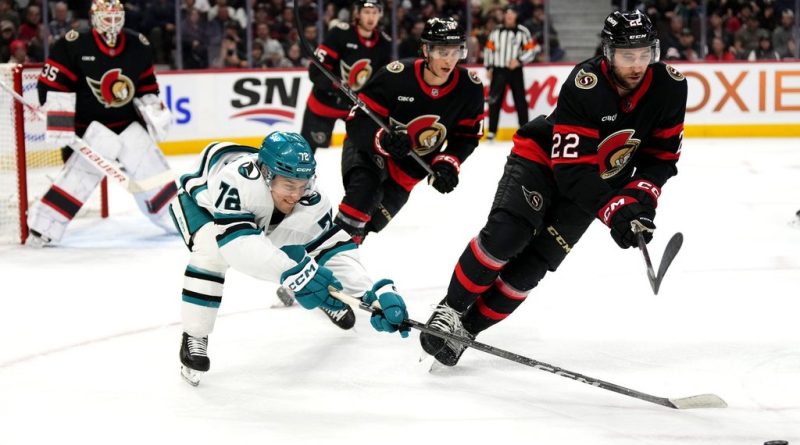 Healthier Senators sink Sharks 5-3, snap five-game losing skid