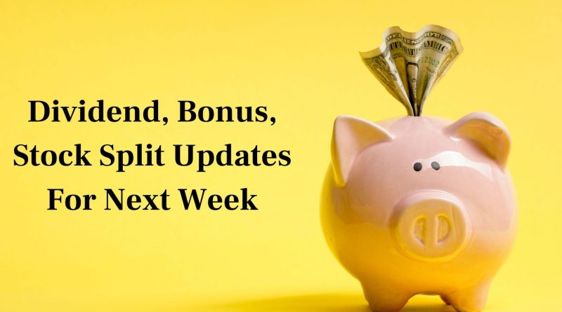 15 stocks that will see record dates for bonus, dividends, stock splits this week