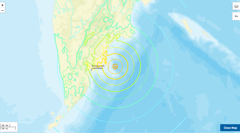 Aftershock of July’s 8.8 Earthquake Strikes Kamchatka. Tsunami Risk Waning