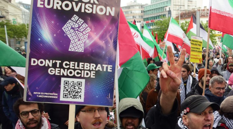 Thousands protest at Eurovision final as five countries boycott over Israel